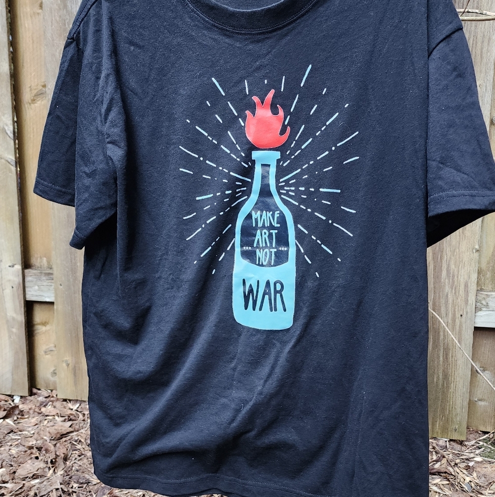 *NWOT* Black Cotton Tee - Make Art - XL - Picture 5 of 6